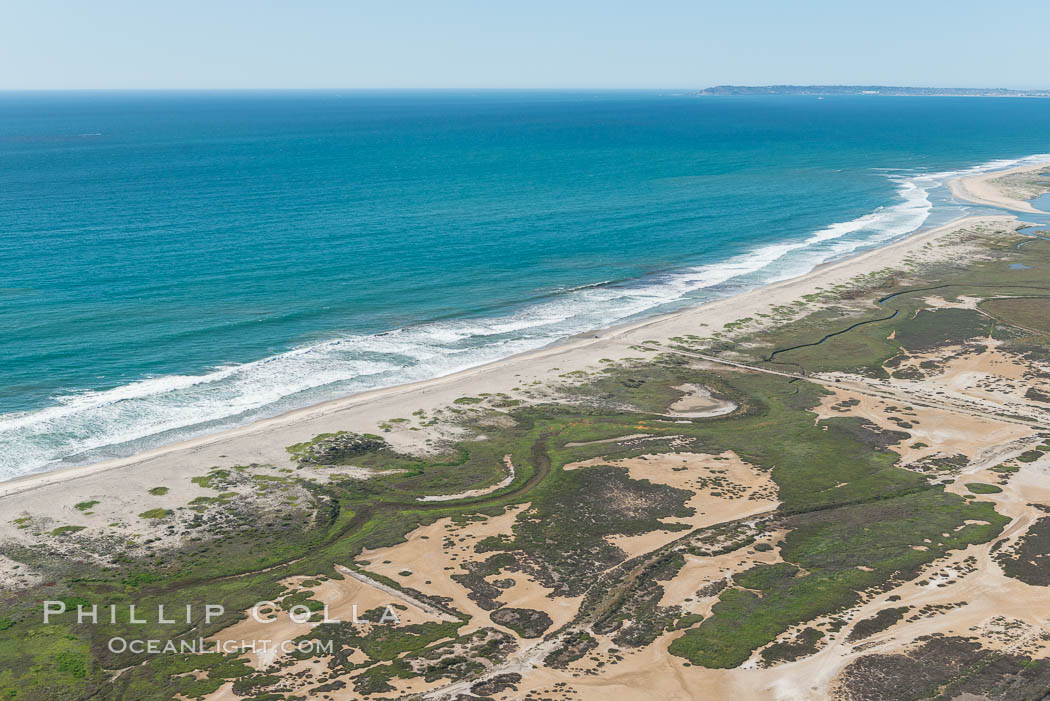 Aerial Photo of Tijuana River Mouth SMCA.  Tijuana River Mouth State Marine Conservation Area borders Imperial Beach and the Mexican Border. California, USA, natural history stock photograph, photo id 30650
