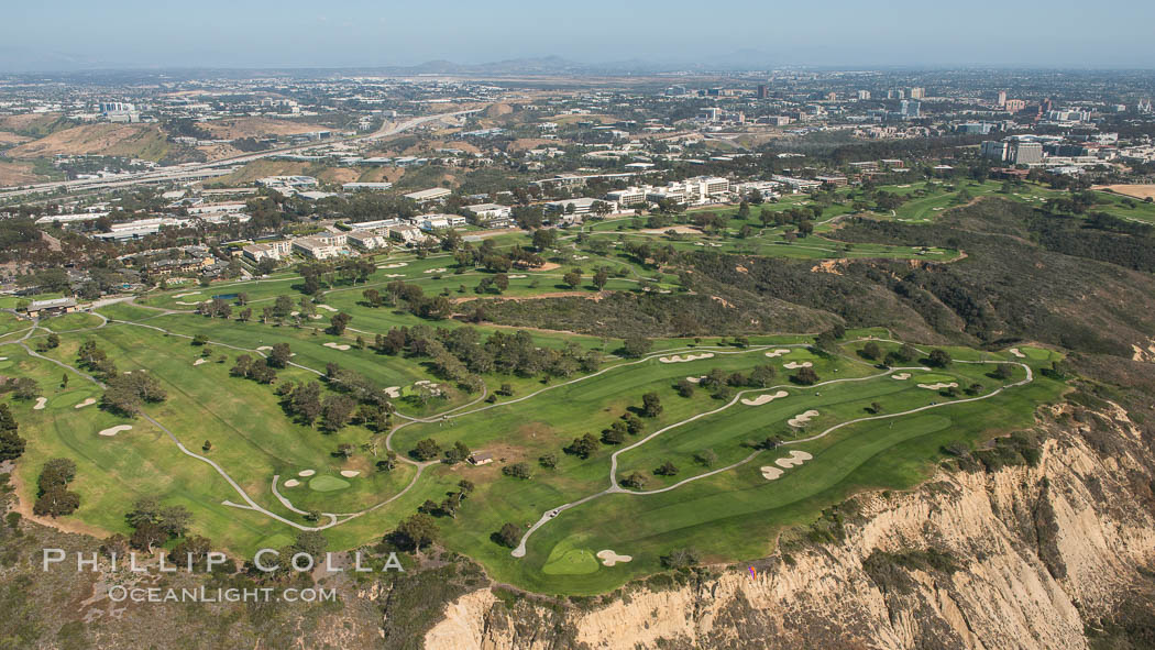 Aerial Photo of Torrey Pines Golf Course, South. La Jolla, California, USA, natural history stock photograph, photo id 30820
