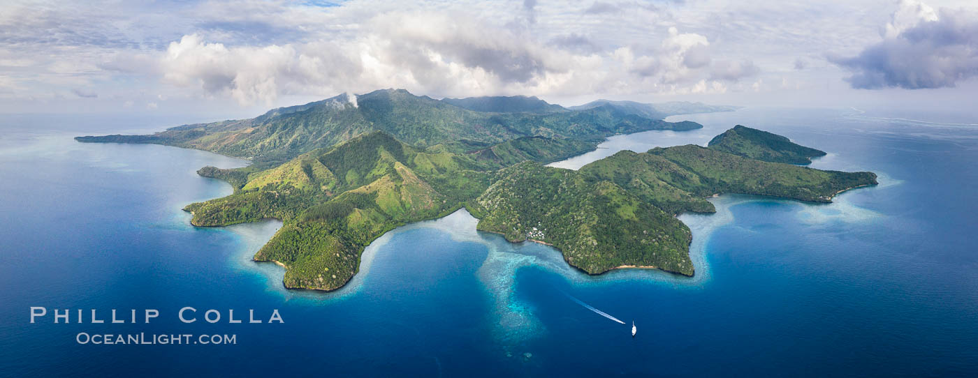 Aerial View of Gau Island, Fiji. Lomaiviti Archipelago, natural history stock photograph, photo id 34702