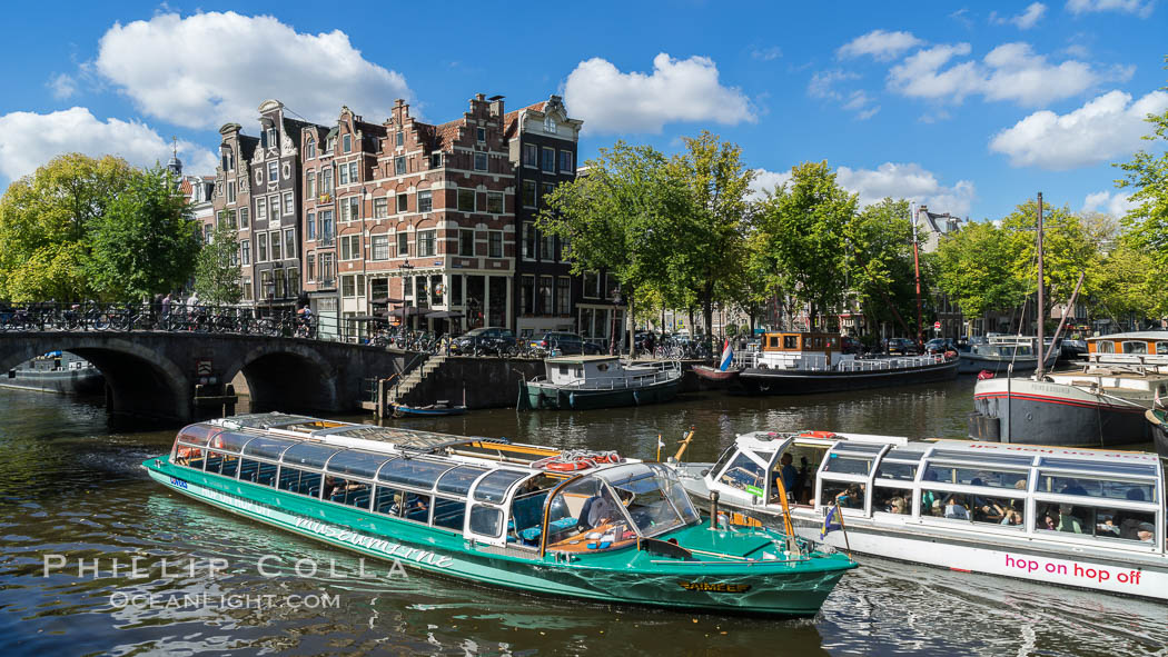 Amsterdam canals and quaint city scenery. Holland, Netherlands, natural history stock photograph, photo id 29434