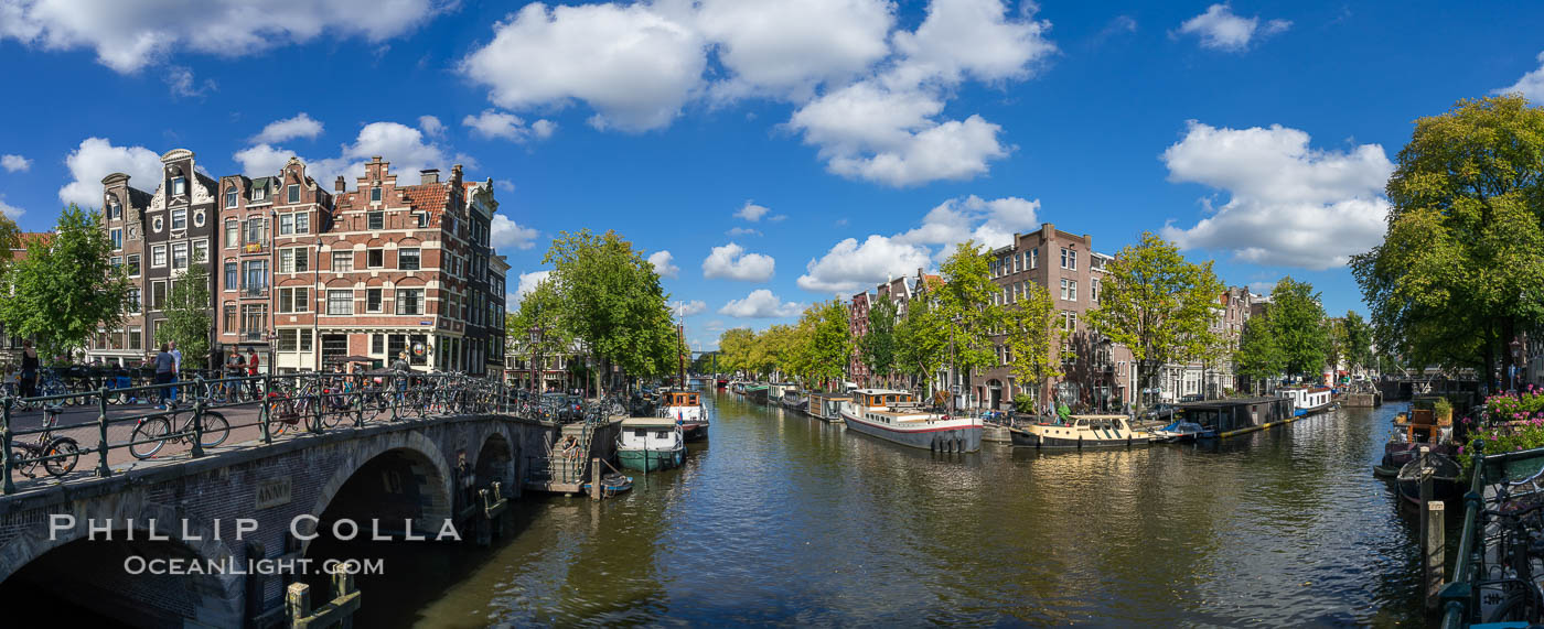 Amsterdam canals and quaint city scenery. Holland, Netherlands, natural history stock photograph, photo id 29437