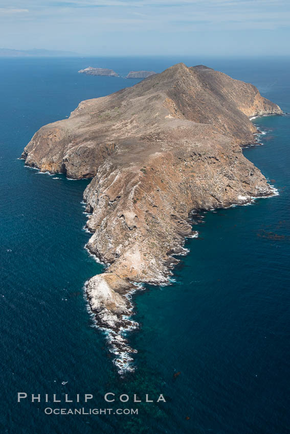 Anacapa Island, west end, aerial photo. California, USA, natural history stock photograph, photo id 29399
