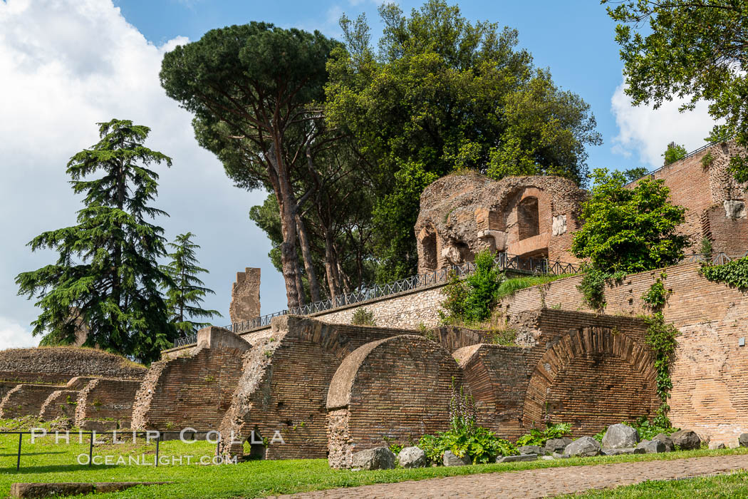 Ancient Roman ruins on the Palatine Hill, Rome. Italy, natural history stock photograph, photo id 35580