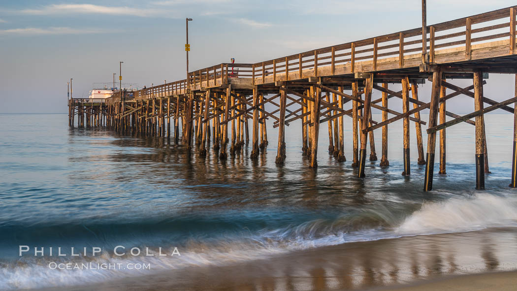Balboa Pier, sunrise. Newport Beach, California, USA, natural history stock photograph, photo id 29137