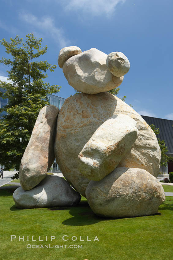 Bear is another of the odd outdoor "art" pieces of the UCSD Stuart Collection. Created by Tim Hawkinson in 2001 of eight large stones, it sits in the courtyard of the UCSD Jacobs School of Engineering, University of California, San Diego, La Jolla