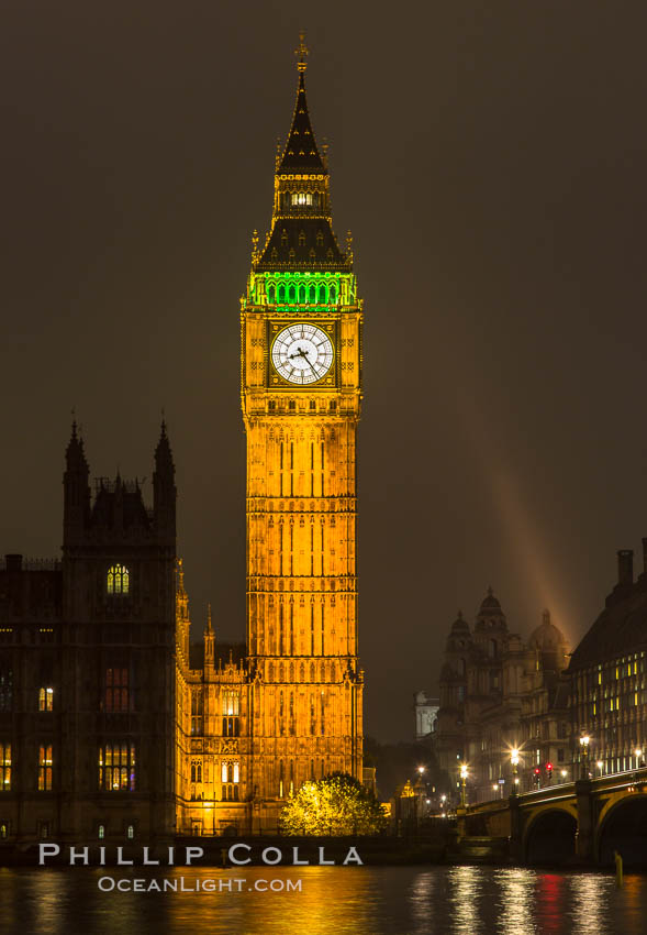 Big Ben at Night. Houses of Parliment, London, United Kingdom, natural history stock photograph, photo id 28284