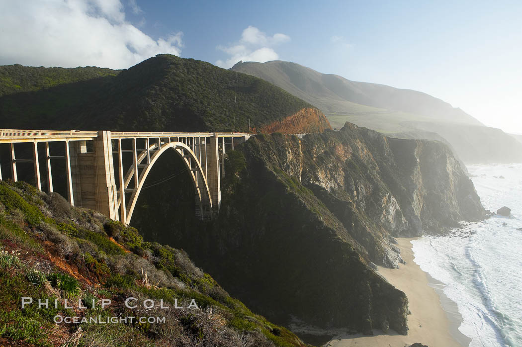 Bixby Bridge at sunset. Big Sur, California, USA, natural history stock photograph, photo id 14902