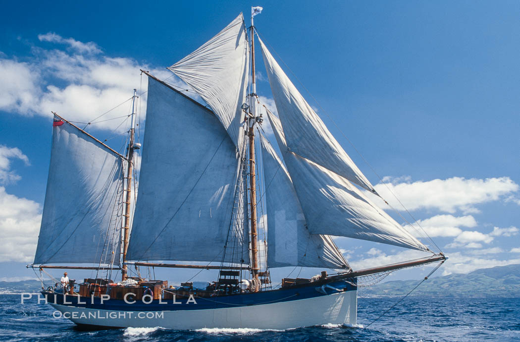 Boat Silvery Light near Sao Miguel Island. Azores, Portugal, natural history stock photograph, photo id 05486