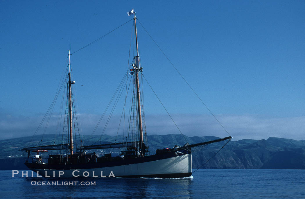 Boat Silvery Light near Sao Miguel Island. Azores, Portugal, natural history stock photograph, photo id 05488