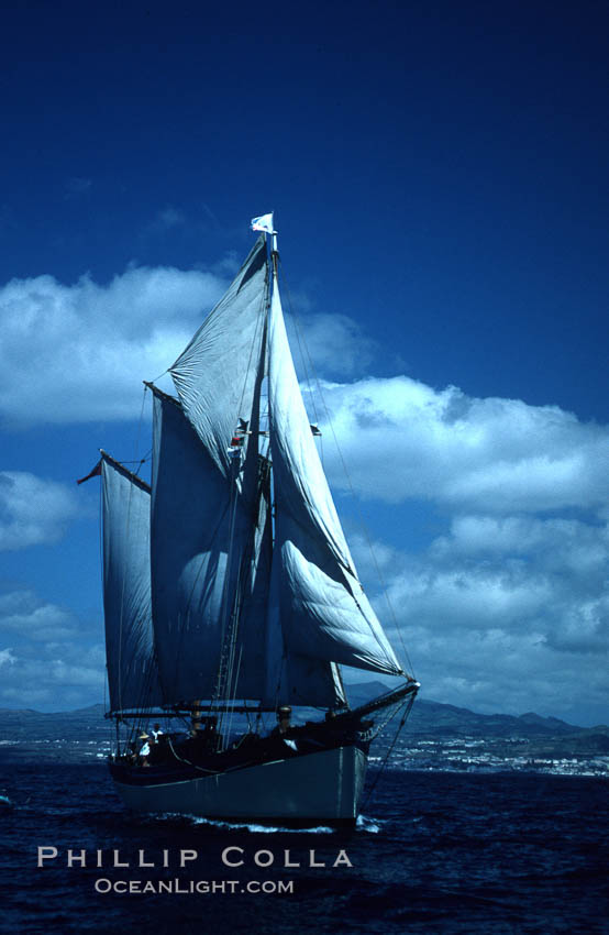 Boat Silvery Light near Sao Miguel Island. Azores, Portugal, natural history stock photograph, photo id 05485