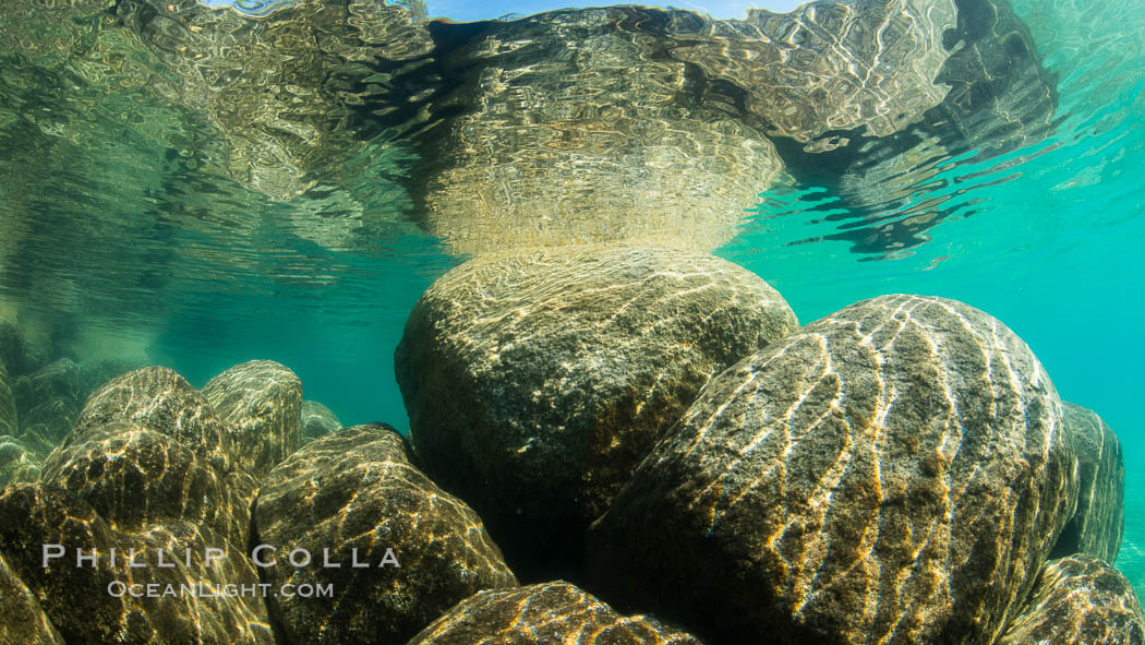 Boulders underwater, Lake Tahoe, Nevada. USA, natural history stock photograph, photo id 32345