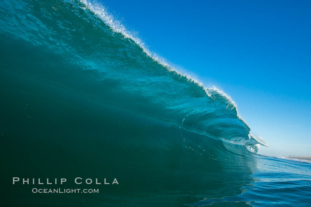 Breaking wave, morning, barrel shaped surf, California. USA, natural history stock photograph, photo id 27998