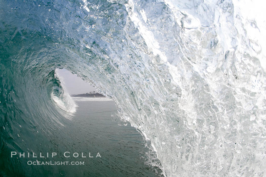 Breaking wave, morning surf, curl, tube, Ponto, Carlsbad, California