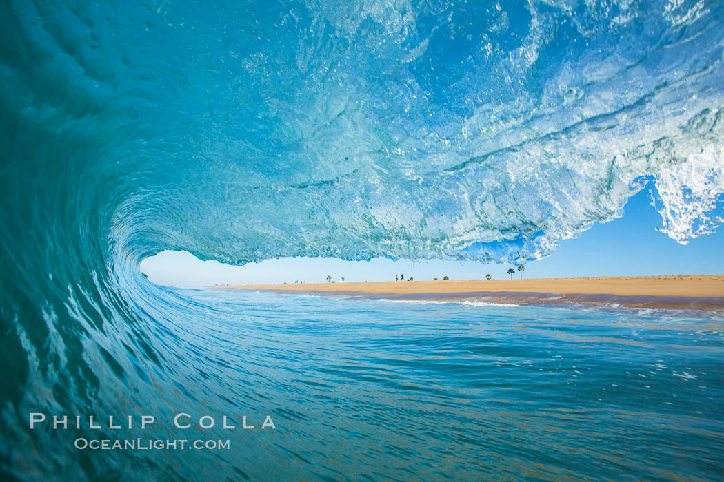 Breaking wave, morning, barrel shaped surf, California. USA, natural history stock photograph, photo id 28004