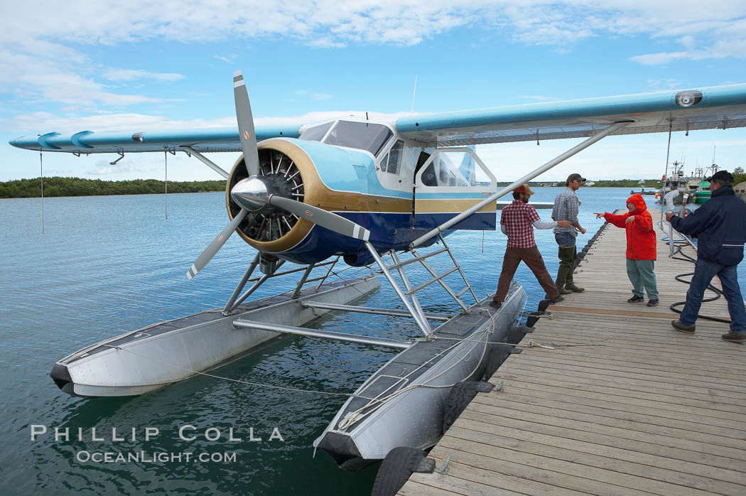 Waiting to board our float plane in King Salmon for the flight to Brooks Lake. Alaska, USA, natural history stock photograph, photo id 17390