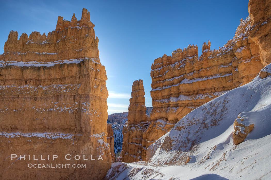 Bryce Canyon hoodoos line all sides of the Bryce Amphitheatre. Bryce Canyon National Park, Utah, USA, natural history stock photograph, photo id 18633