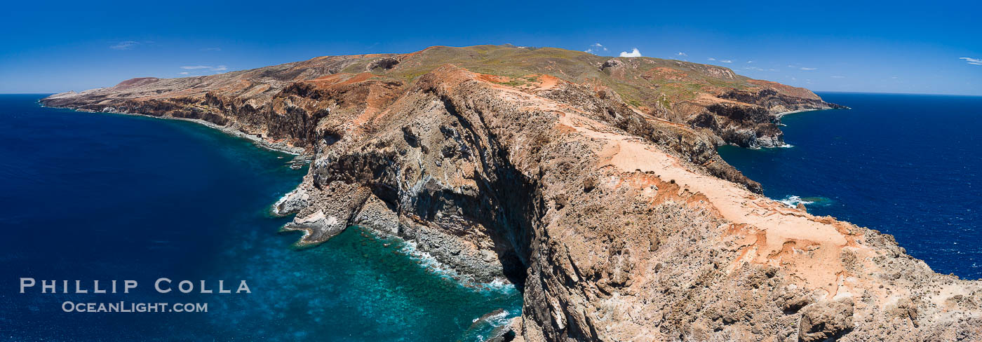 Cabo Pearce on Socorro Island, aerial photo, Revillagigedos Islands, Mexico., natural history stock photograph, photo id 32910