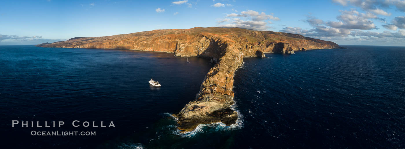 Cabo Pearce on Socorro Island, aerial photo, Revillagigedos Islands, Mexico, Socorro Island (Islas Revillagigedos)