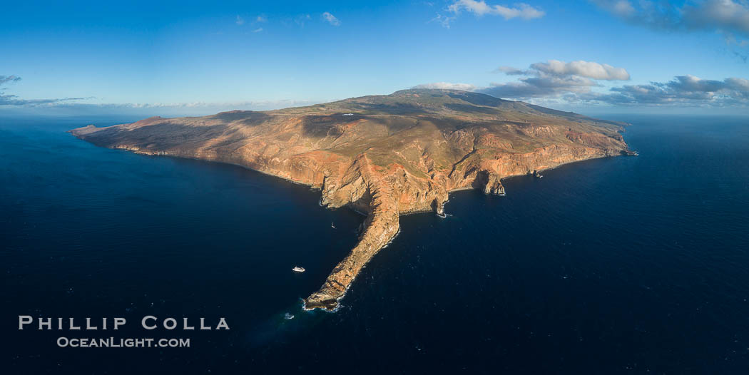 Cabo Pearce on Socorro Island, aerial photo, Revillagigedos Islands, Mexico., natural history stock photograph, photo id 32937