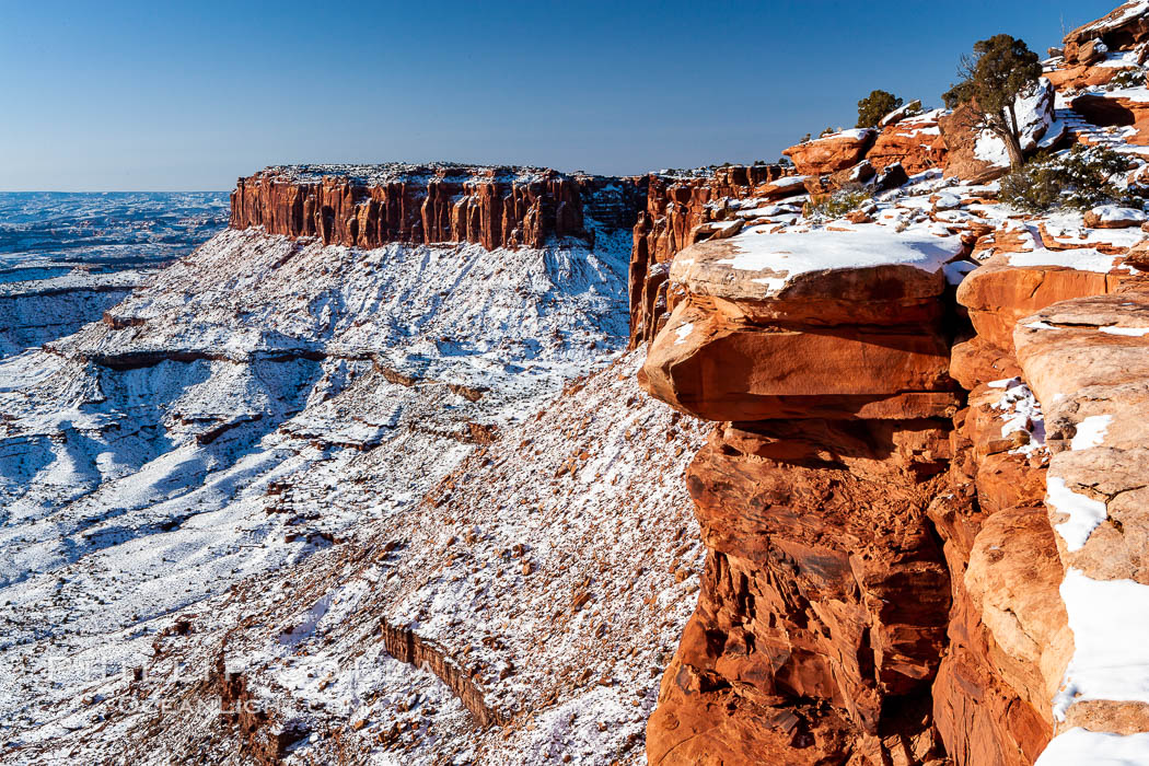 Canyonlands National Park, winter, viewed from Grandview Point.  Island in the Sky. Utah, USA, natural history stock photograph, photo id 18103