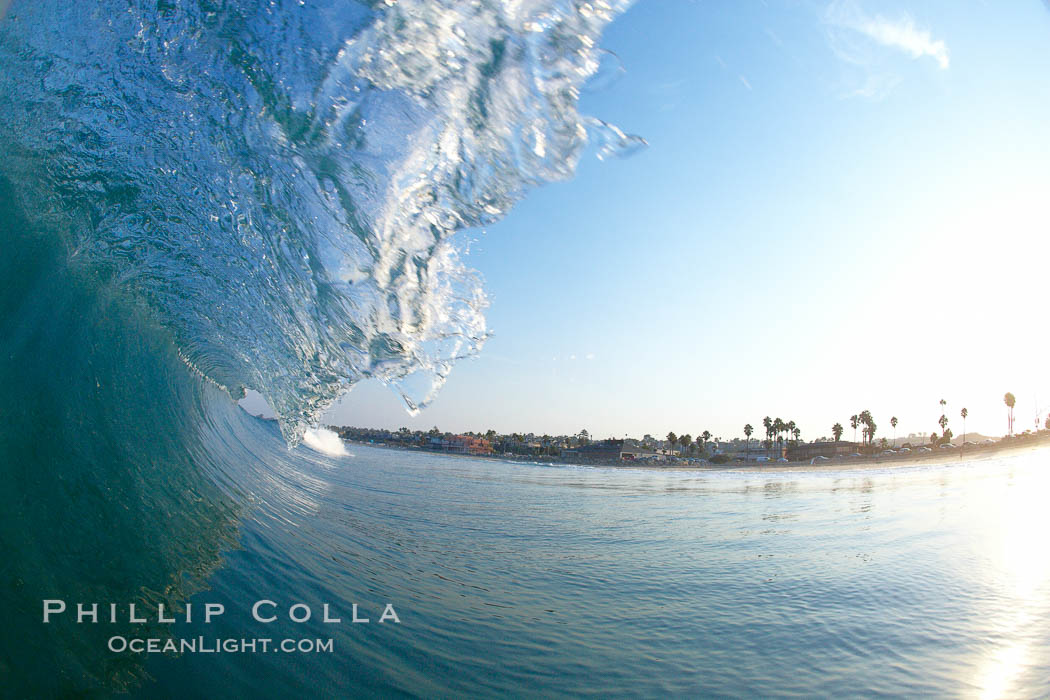 Cardiff morning surf, breaking wave. Cardiff by the Sea, California, USA, natural history stock photograph, photo id 23294