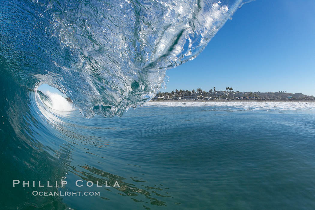 Cardiff surf, breaking wave, morning. Cardiff by the Sea, California, USA, natural history stock photograph, photo id 17660