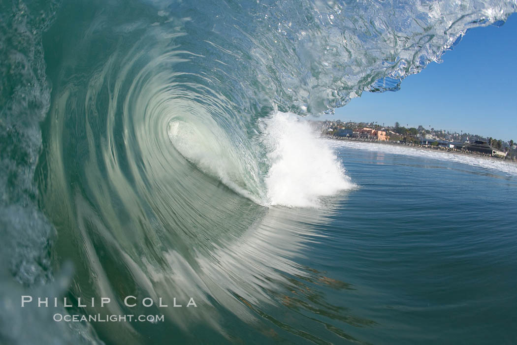 Cardiff, morning surf. Cardiff by the Sea, California, USA, natural history stock photograph, photo id 17883