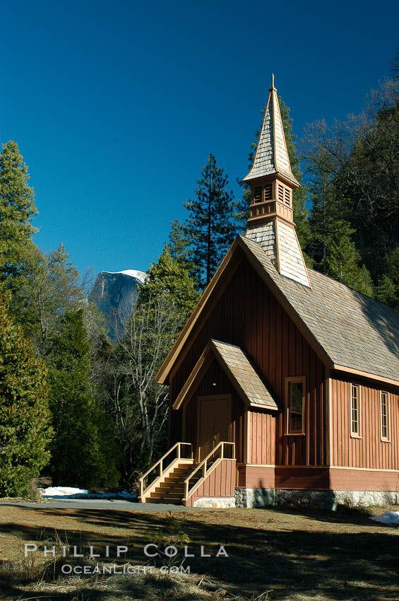 Chapel, Yosemite Valley. Yosemite National Park, California, USA, natural history stock photograph, photo id 06982