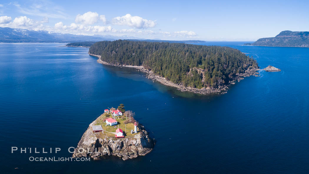 Chrome Island (foreground) and Denman Island, Hornby Island in the distance. British Columbia, Canada, natural history stock photograph, photo id 34475