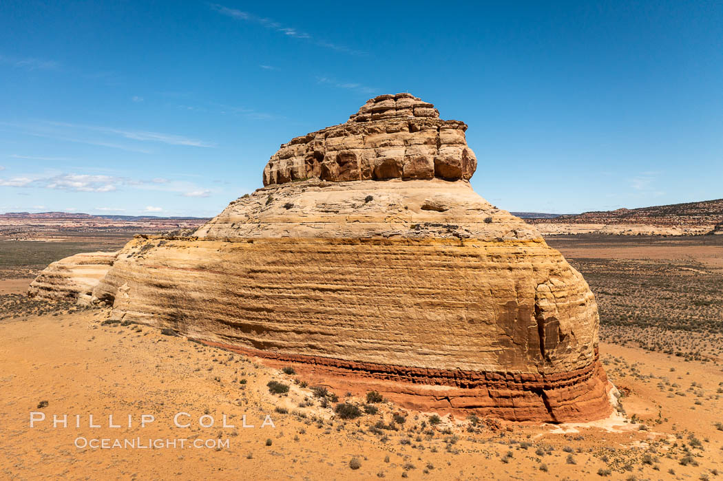 Church Rock, Utah. Church Rock is a solitary column of sandstone in southern Utah along the eastern side of U.S. Route 191 near the entrance to the Needles District of Canyonlands National Park. Moab, USA, natural history stock photograph, photo id 38057