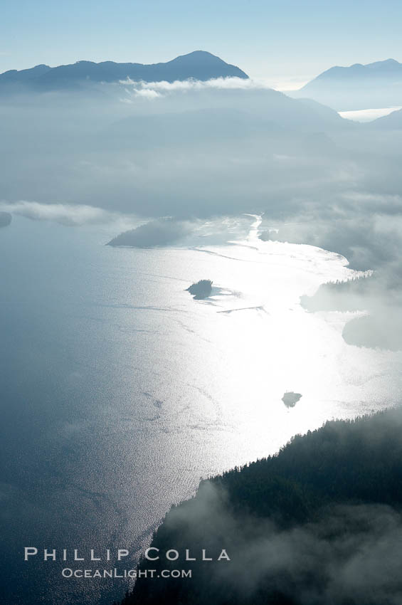 Clayoquot Sound, on the west coast of Vancouver Island, aerial photo. Tofino, British Columbia, Canada, natural history stock photograph, photo id 21094