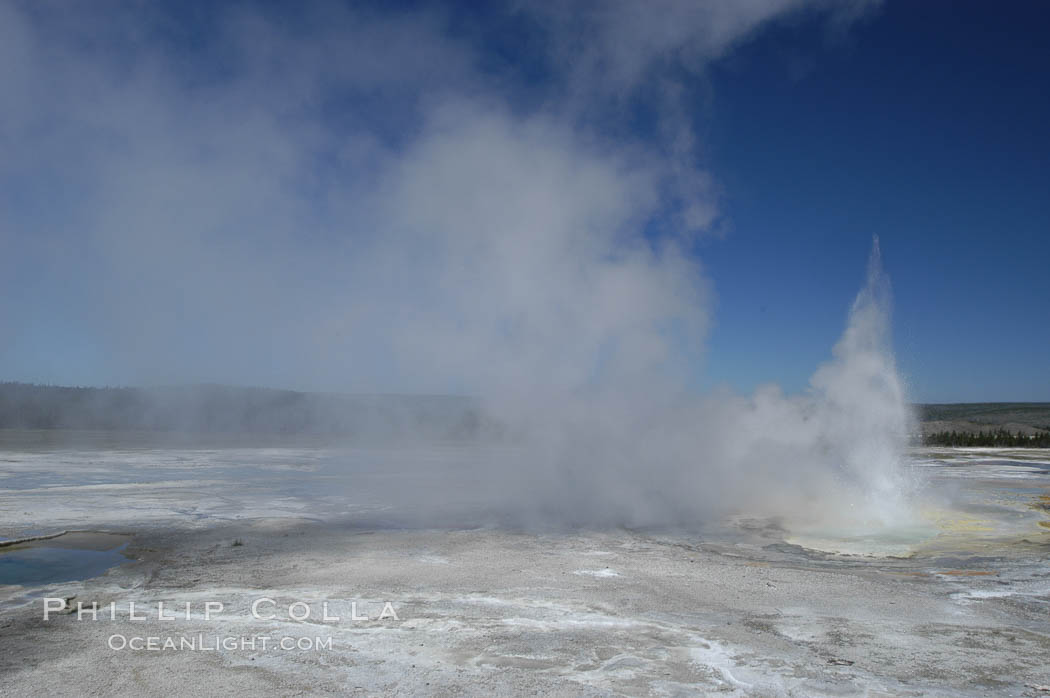 Clepsydra Geyser, a geyser which is almost continually erupting. A member of the Fountain Group of geothermal features. Lower Geyser Basin, Yellowstone National Park, Wyoming, USA, natural history stock photograph, photo id 07227