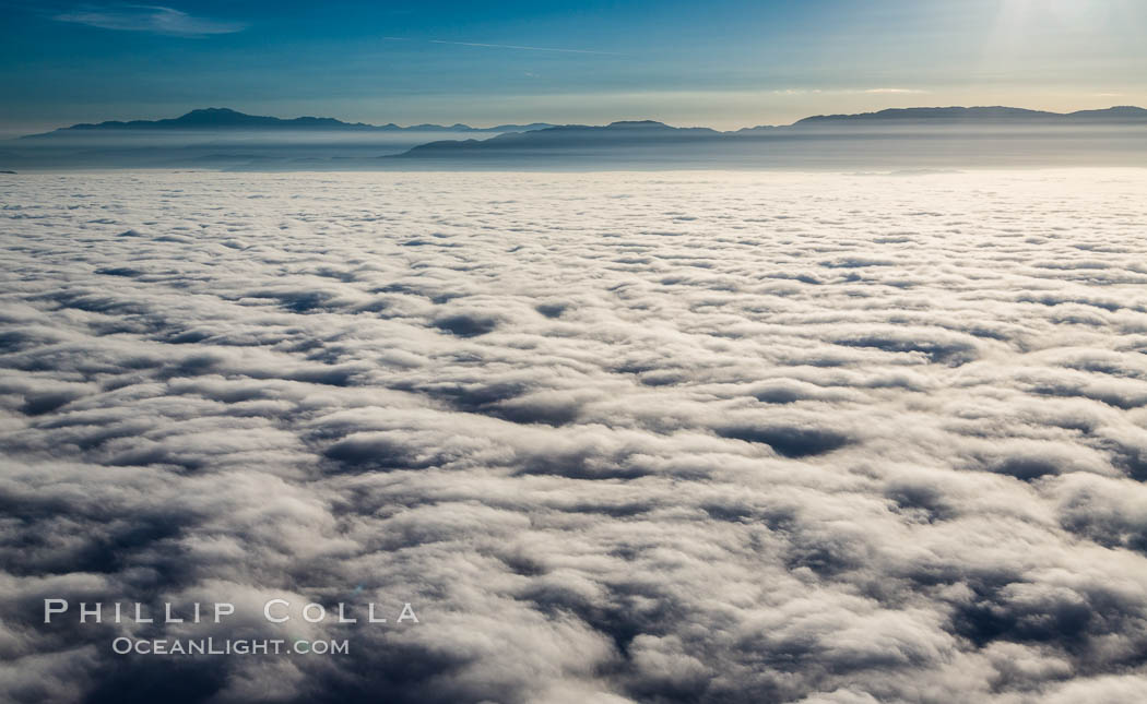 Clouds and mountains, San Diego mountains east of Ramona, sunrise. California, USA, natural history stock photograph, photo id 27905
