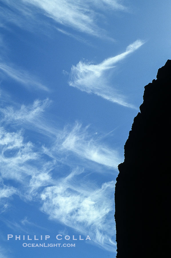 Clouds, blue sky and sea cliffs., natural history stock photograph, photo id 18513