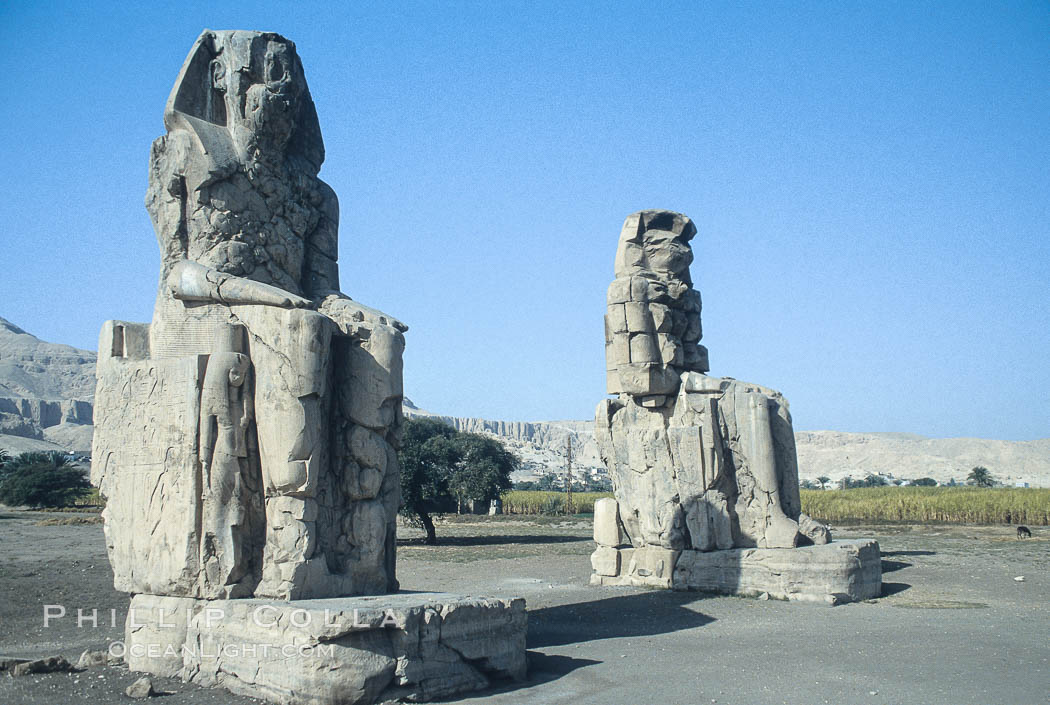 Colossi of Memnon. Luxor, Egypt, natural history stock photograph, photo id 18488