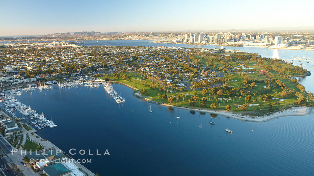 Coronado Island and Glorietta Bay, part of San Diego Bay. California, USA, natural history stock photograph, photo id 22385