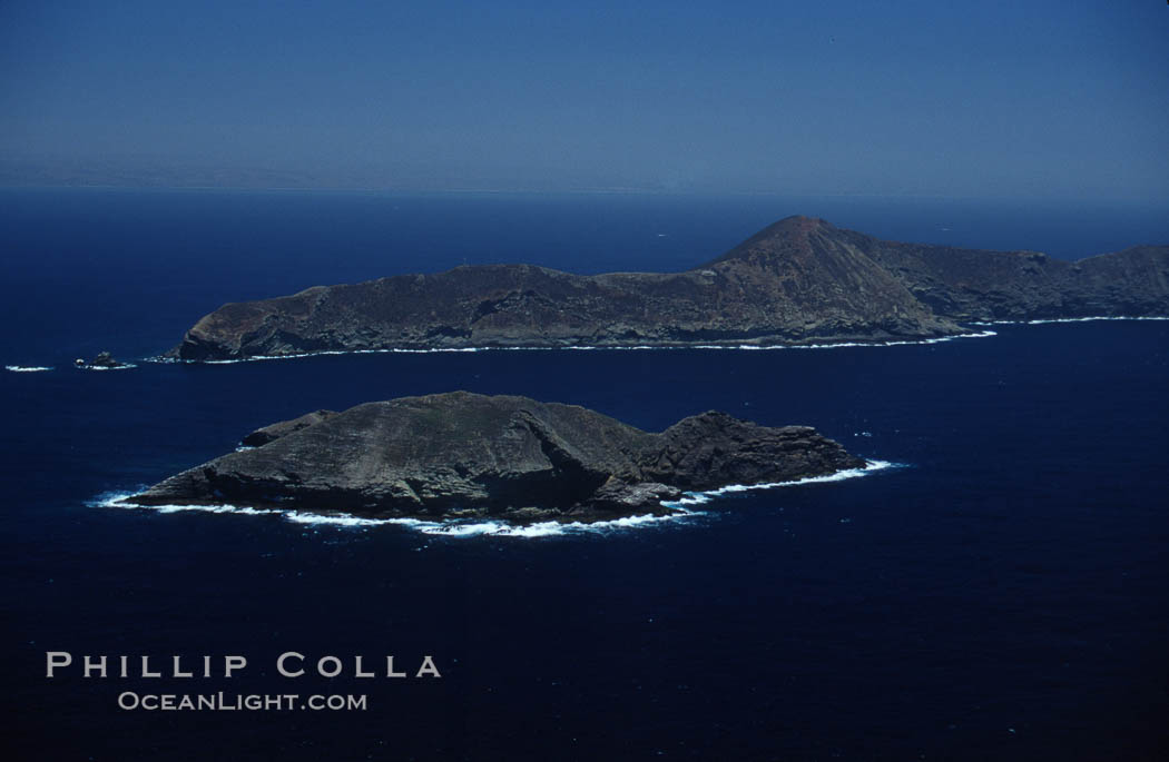 Coronado Islands Mexico. Viewed from north, Middle island in foreground, south island in background. Coronado Islands (Islas Coronado), Baja California, natural history stock photograph, photo id 05494