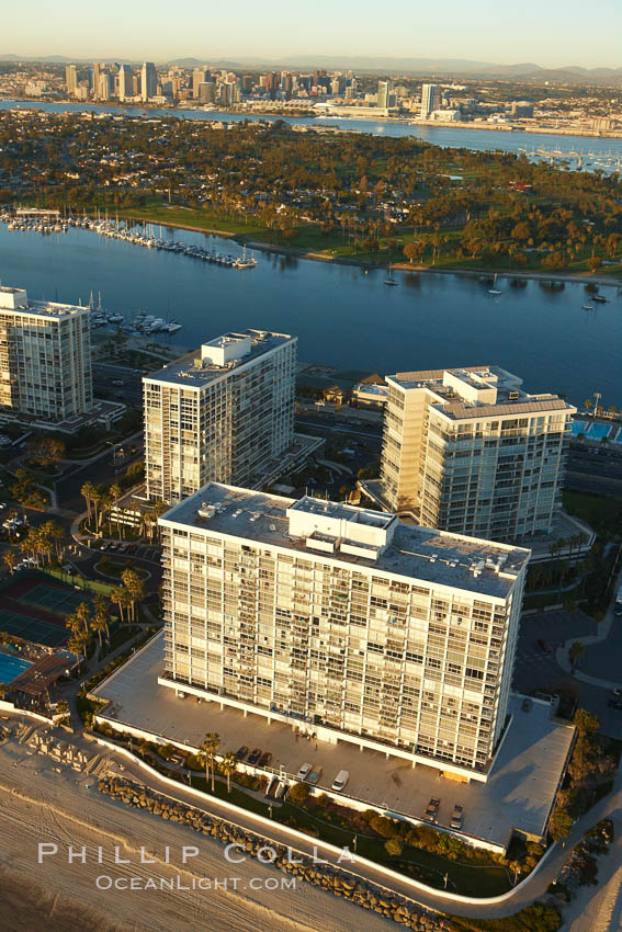 Coronado Shores, a group of 10 condominium buildings south of the Hotel Del, on the water on Coronado Island. San Diego, California, USA, natural history stock photograph, photo id 22400