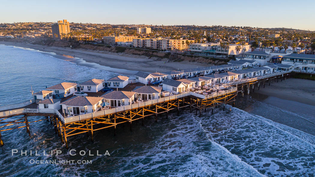 Crystal Pier aerial photo, Pacific Beach. California, USA, natural history stock photograph, photo id 38099