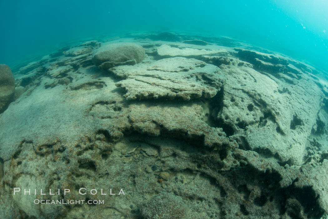 Curious underwater terrain, Lake Tahoe, California. USA, natural history stock photograph, photo id 32321