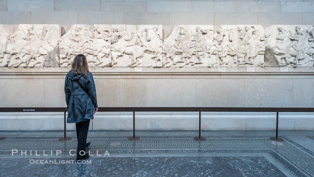 Elgin Marbles, a collection of classical Greek marble sculptures that originally were part of the Parthenon of Athens. British Museum, London, United Kingdom, natural history stock photograph, photo id 28311