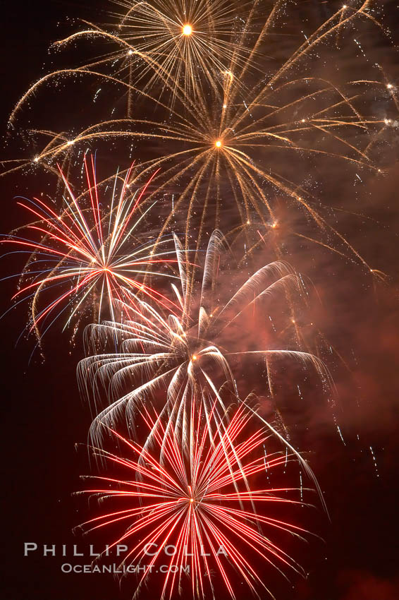 Fireworks. Aviara, Carlsbad, California, USA, natural history stock photograph, photo id 18990