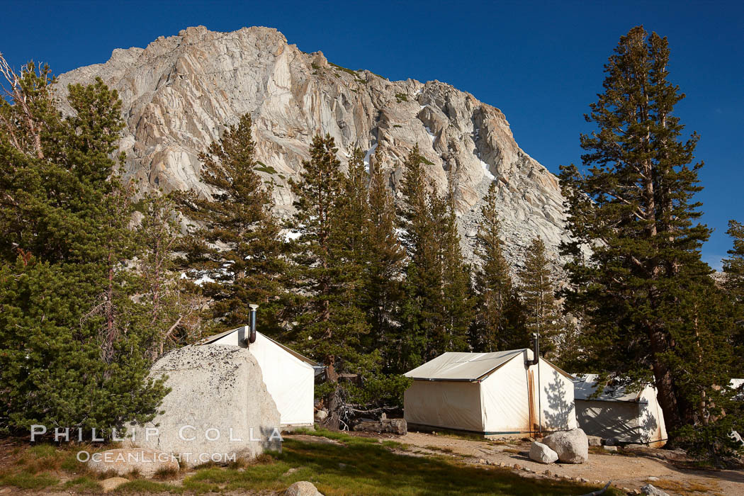 Fletcher Peak (11407') rises above Vogelsang High Sierra Camp, in Yosemite's high country. Yosemite National Park, California, USA, natural history stock photograph, photo id 23218
