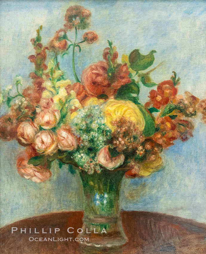 Fleurs dans un vase, Pierre-Auguste Renoire, Musee de l"Orangerie. Musee de lOrangerie, Paris, France, natural history stock photograph, photo id 35633