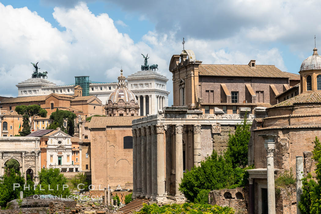 Forum viewed down the Via Sacra, Rome. Italy, natural history stock photograph, photo id 35550