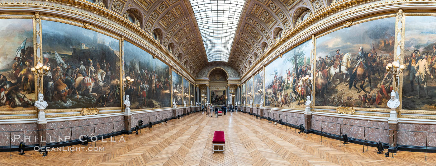 Gallery in Chateau de Versailles, Paris. France, natural history stock photograph, photo id 35622