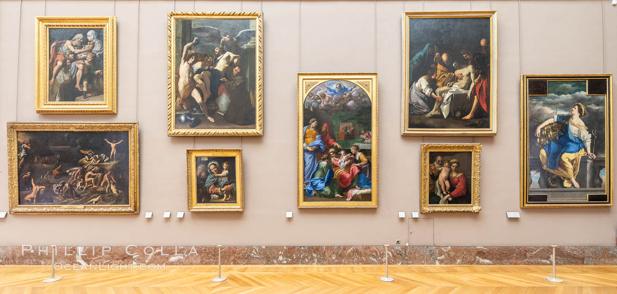 Gallery in the Musee du Louvre, Paris. France, natural history stock photograph, photo id 35645