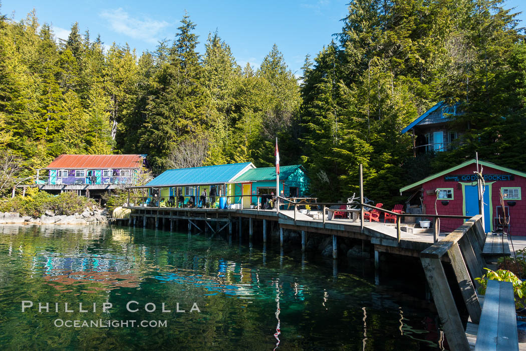 Gods Pocket Resort, on Hurst Island, part of Gods Pocket Provincial Park. British Columbia, Canada, natural history stock photograph, photo id 34497