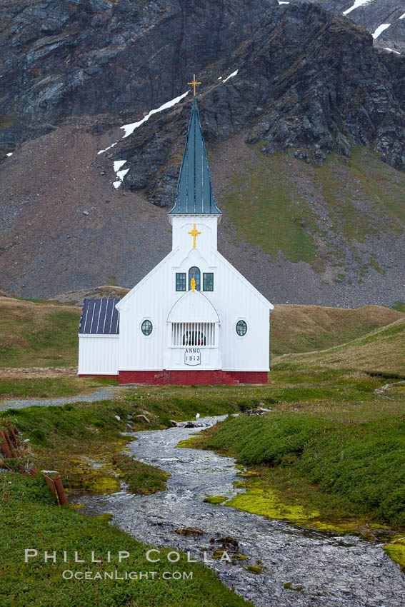 Grytviken Chapel, at the old whaling station of Grytviken, South Georgia Island., natural history stock photograph, photo id 24415