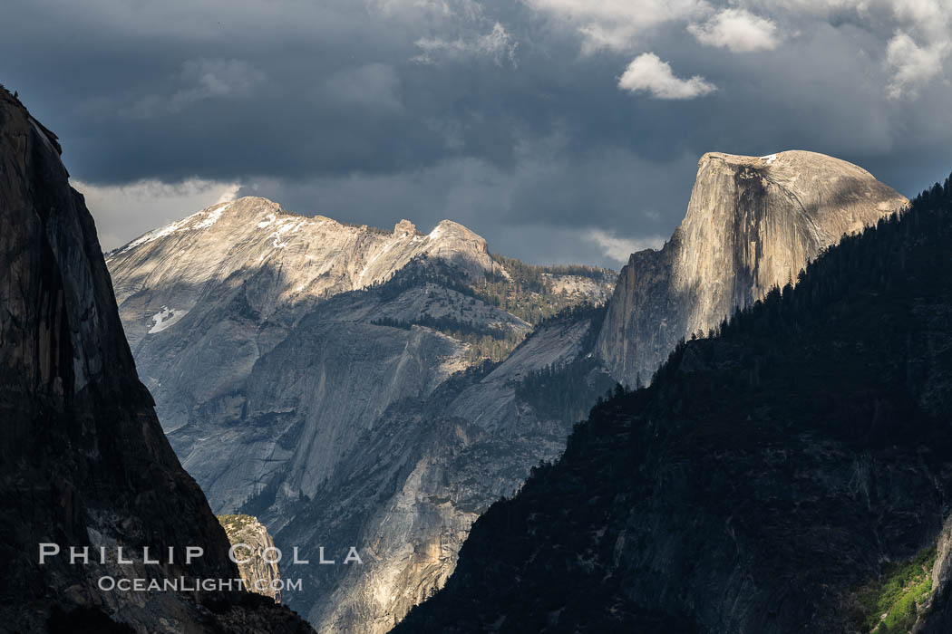 Half Dome and Clouds Rest, Sunset, Yosemite National Park. California, USA, natural history stock photograph, photo id 34541